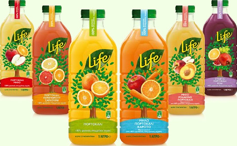 Life πορτοκάλι μήλο οικογενειακή συσκευασία 1lt